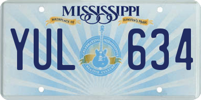 MS license plate YUL634