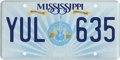 MS license plate YUL635
