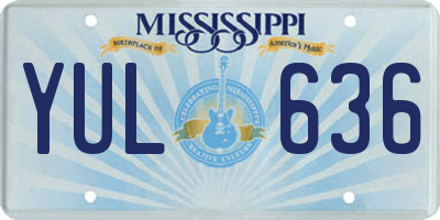 MS license plate YUL636