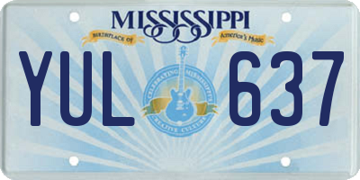 MS license plate YUL637