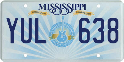MS license plate YUL638