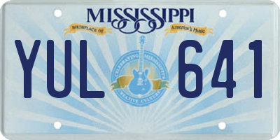 MS license plate YUL641