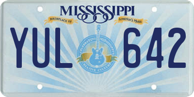 MS license plate YUL642
