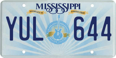 MS license plate YUL644