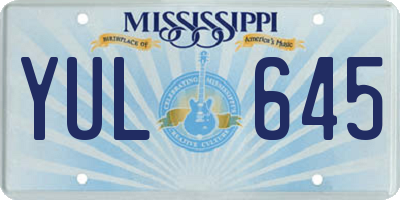 MS license plate YUL645