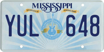 MS license plate YUL648
