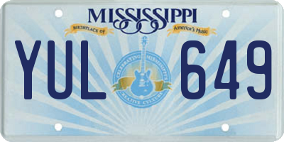 MS license plate YUL649
