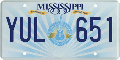 MS license plate YUL651