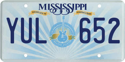 MS license plate YUL652