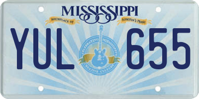 MS license plate YUL655