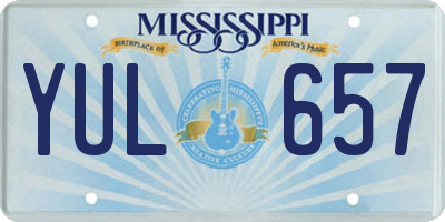 MS license plate YUL657