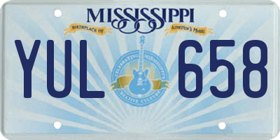 MS license plate YUL658