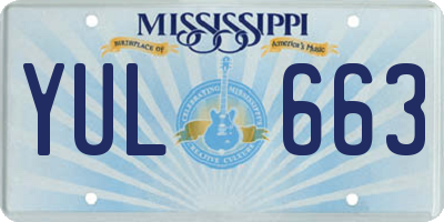 MS license plate YUL663