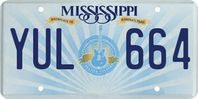 MS license plate YUL664