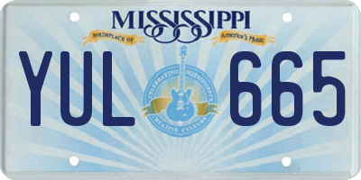 MS license plate YUL665