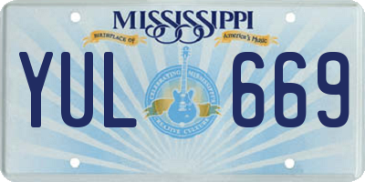 MS license plate YUL669
