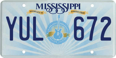 MS license plate YUL672