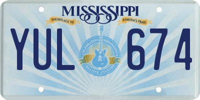 MS license plate YUL674