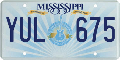 MS license plate YUL675