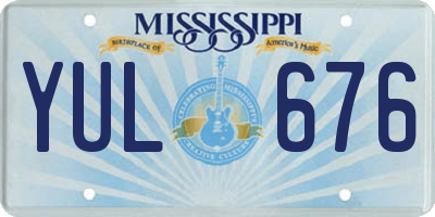 MS license plate YUL676