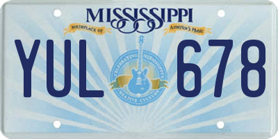 MS license plate YUL678