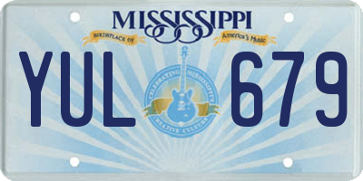 MS license plate YUL679