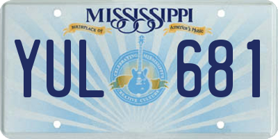 MS license plate YUL681