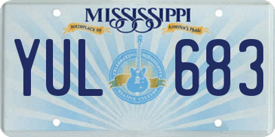 MS license plate YUL683