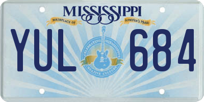 MS license plate YUL684