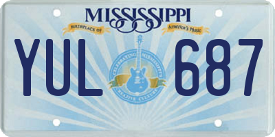 MS license plate YUL687