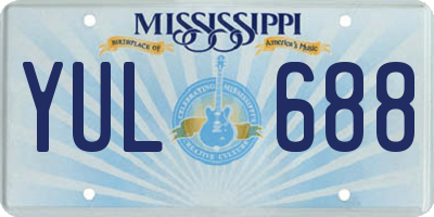 MS license plate YUL688