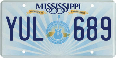 MS license plate YUL689