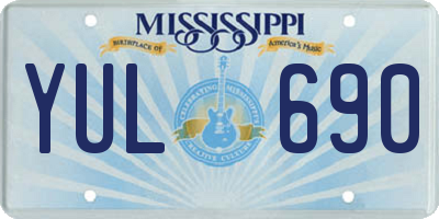 MS license plate YUL690