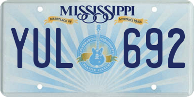 MS license plate YUL692