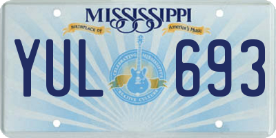 MS license plate YUL693
