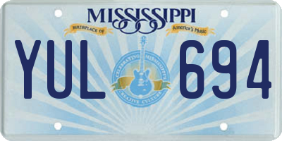 MS license plate YUL694