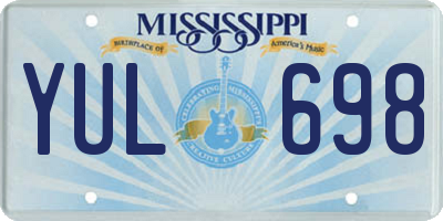 MS license plate YUL698