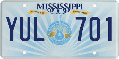 MS license plate YUL701