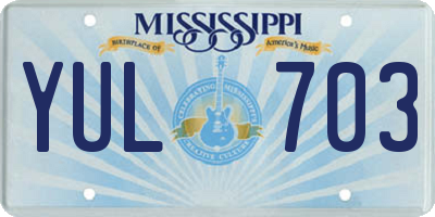 MS license plate YUL703