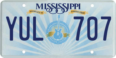 MS license plate YUL707