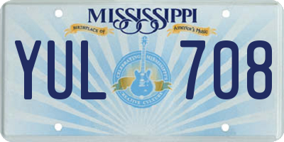 MS license plate YUL708
