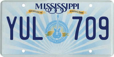 MS license plate YUL709