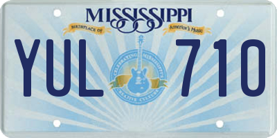 MS license plate YUL710