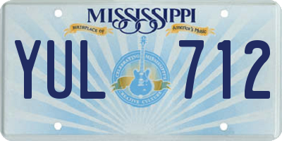 MS license plate YUL712