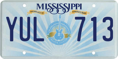 MS license plate YUL713