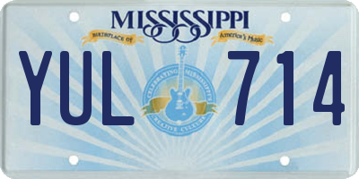 MS license plate YUL714