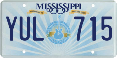 MS license plate YUL715