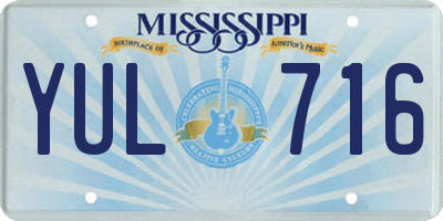 MS license plate YUL716