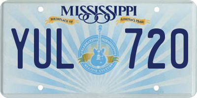 MS license plate YUL720
