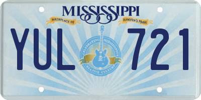 MS license plate YUL721
